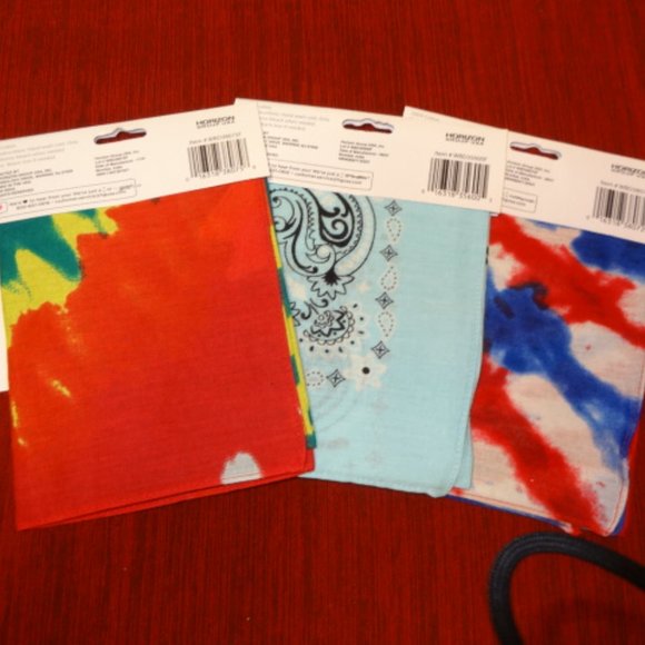 COPY - NWOT. Set of 3 Styled Basics Bandana, 3 Different Patterns - Picture 5 of 5